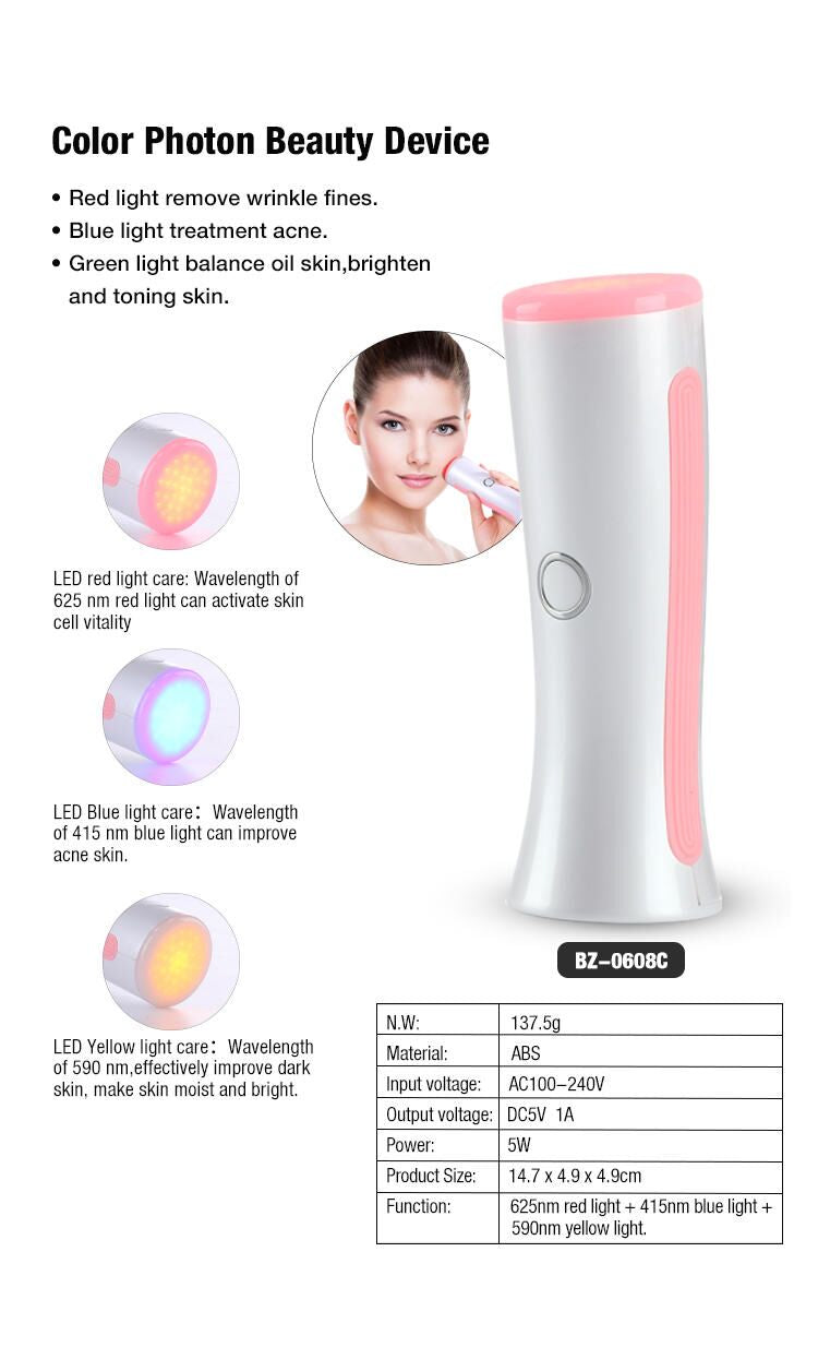 LED Light Photon with 3 colors Beauty Device + free post